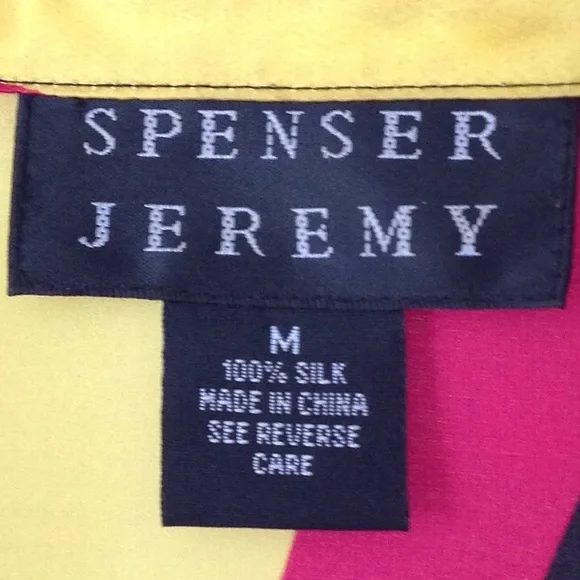 🖤💛❤️ 'Spencer Jeremy' - 100% Silk Vintage Shirt - Picture 4 of 6
